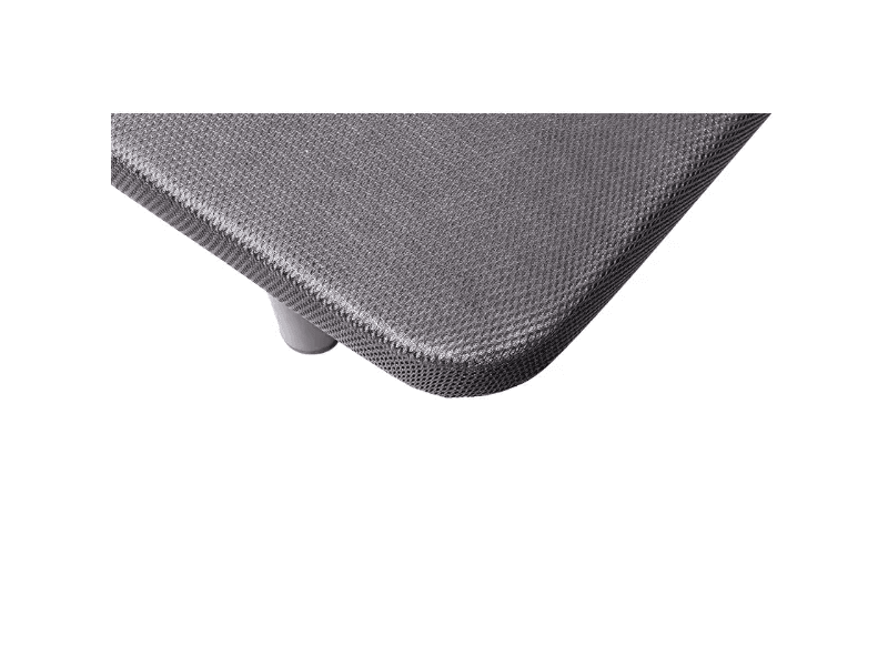 Upholstered bed base fabric detail